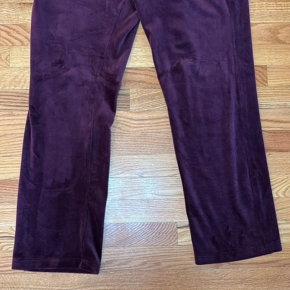 Gloria Vanderbilt Purple Velour Velvet Missy Sweatpants Lounge Pant Sz XL - Picture 4 of 9